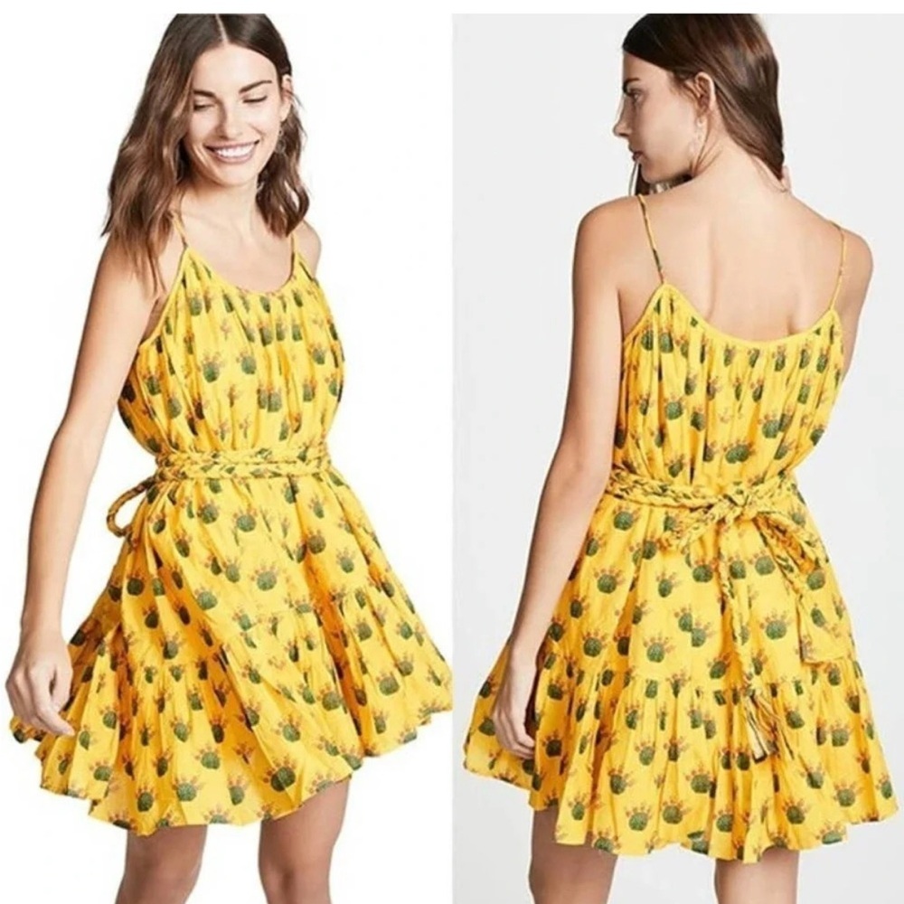 RHODE Yellow cactus  Print Dress S